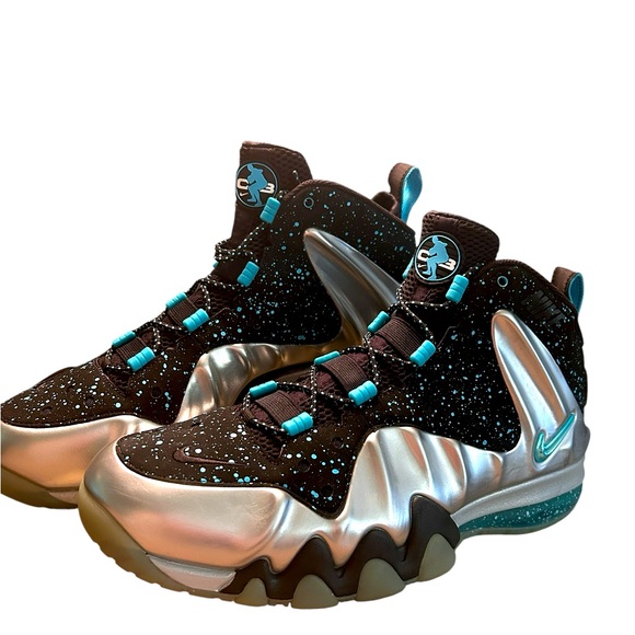 Size 12 Nike Barkley Posite Max Blue Splatter 2013 NWOB New - Picture 2 of 5